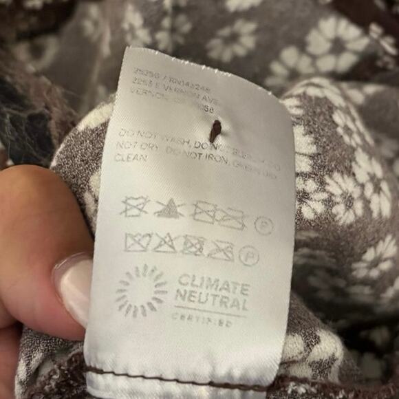 Reformation Brown White Floral Locklin Slit Midi Dress Size 2 - Picture 8 of 8